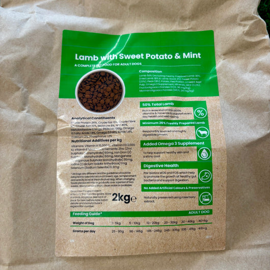 Grain free lamb with sweet potato & mint