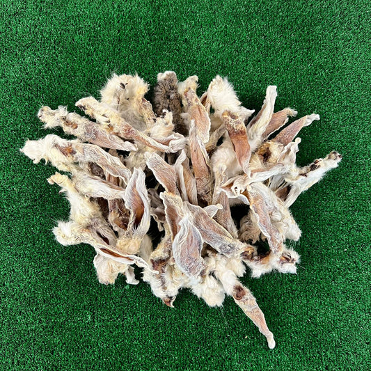 50 x Rabbit Ears - 100% natural, free from raw hide & any hidden nasties.