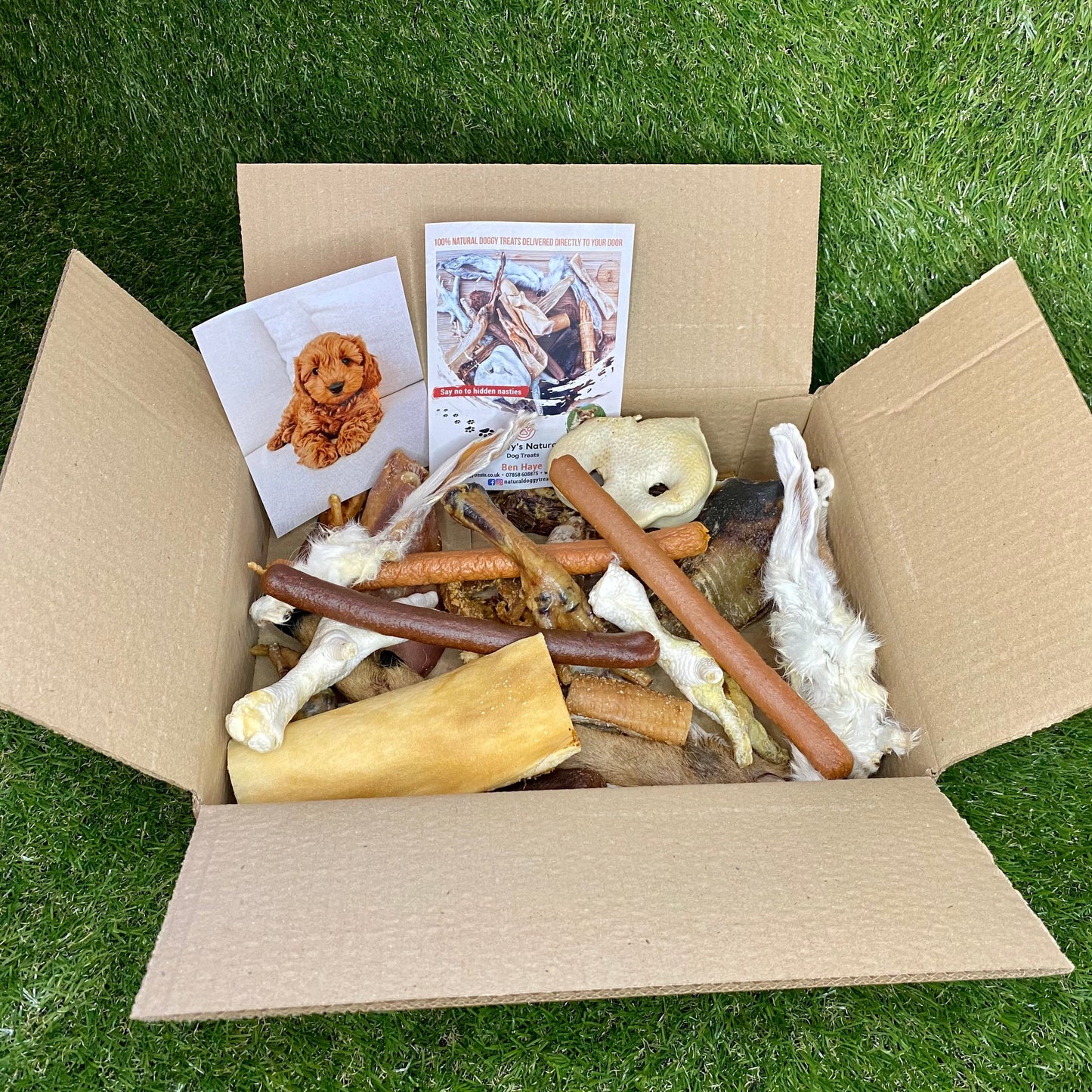 Natural Doggy Treat Box - 100% natural, free from raw hide & any hidden nasties.
