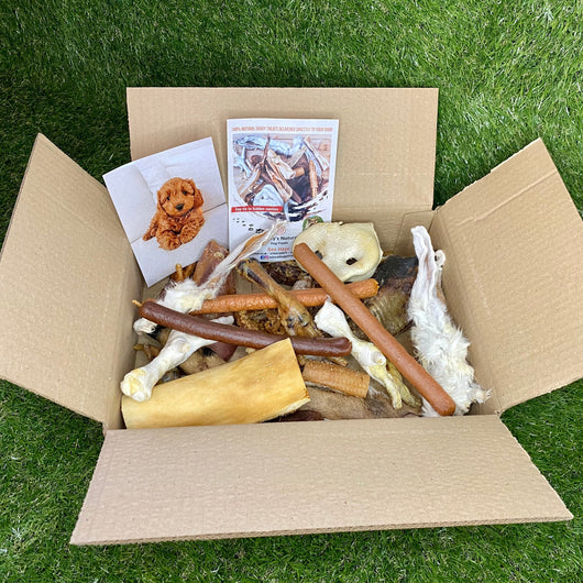 NO DEER LEG - Natural Doggy Treat Box - 100% natural, free from raw hide & any hidden nasties.